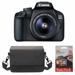 CANON EOS 4000D EF-S 18-55 F/3.5-5.6 III CANON SB 130 BAG 16GB SD CARD