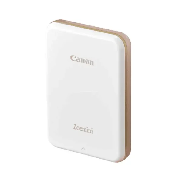 CANON ZOE MINI S PEARL WHITE MOBILE INSTANT PRINTER ZINK TECHNOLOGY 170G MODEL 314 X 500 DPI RESOLUTION 10 SHEET 2X3 INCH PRINTING PAPER 5 MEGAPIXELS MICRO SD MEMORY CARD SUPPORT CAN TAKE A SELFIE