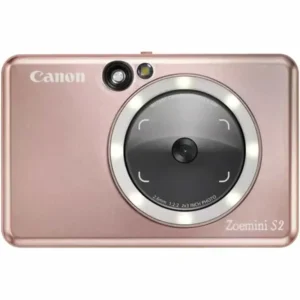 CANON ZOE MINI S ROSE GOLD MOBILE INSTANT PRINTER ZINK TECHNOLOGY 170G MODEL 314 X 500 DPI RESOLUTION 10 SHEET 2X3 INCH PRINTING PAPER 5 MEGAPIXELS MICRO SD MEMORY CARD SUPPORT CAN TAKE A SELFIE