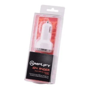 AMPLIFY DUAL USB CAR CHARGER JOY RIDER SERIES 1000mA & 2100mA