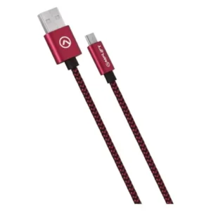 AMPLIFY PRO LINKED SERIES MICRO USB BRAIDED CABLE 2 METER BLACK AND RED