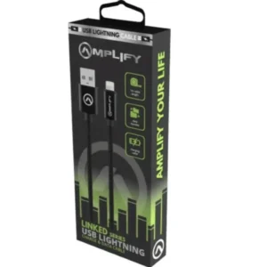 AMPLIFY LINKED SERIES USB TO LIGHTNING BRAIDED CABLE BLCK 1M