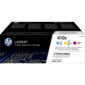 HP # 410X 3-pack High Yield Cyan/Magenta/Yellow Original LaserJet Toner Cartridges – M452dn
