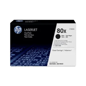 HP # 80X BLACKHIGH YIELD LASERJET TONER CARTRIDGE DUAL PACK – NEW