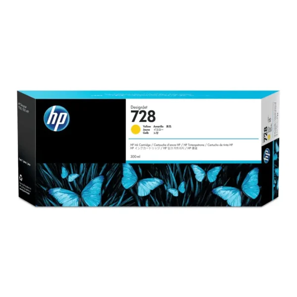 HP #728 YELLOW INK CARTRIDGE FOR T7 830 ( 300ML )