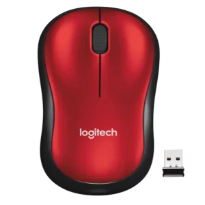 LOGITECH WIRELESS MOUSE BLACK AND RED OPTICAL