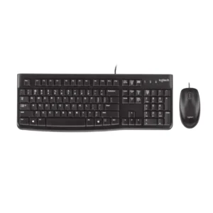 LOGITECH CORDED KEYBOARD AND MOUSE QUIET TYPING AND COMFORTABLE