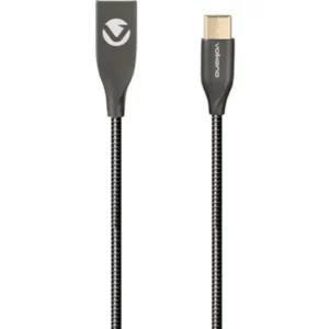 VOLKANO IRON SERIES ROUND METALLIC SPRING TYPE-C CABLE 1.2M – BLACK