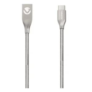 VOLKANO IRON SERIES ROUND METALLIC SPRING TYPE-C CABLE 1.2M – SILVER