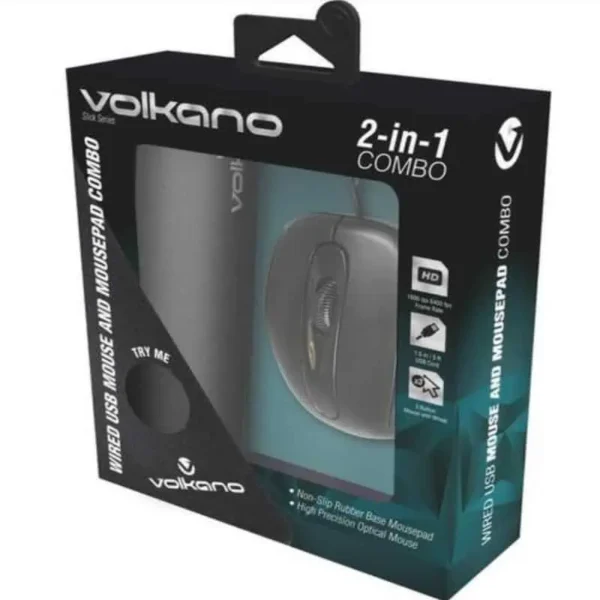 VOLKANO SLICK SERIES WIRED USB MOUSE WITH MOUSEPAD COMBO - Image 2