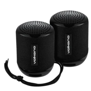 VOLKANO GEMINI SERIES PAIR OF TRUE WIRELESS BLUETOOTH SPEAKERS – BLACK
