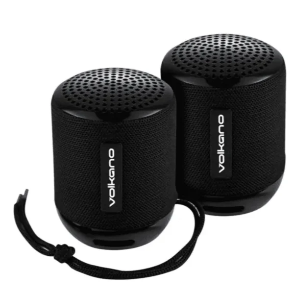 VOLKANO GEMINI SERIES PAIR OF TRUE WIRELESS BLUETOOTH SPEAKERS - BLACK