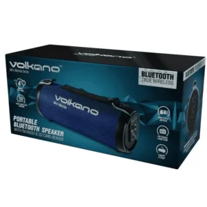 VOLKANO MINI MAMBA SERIES BLUETOOTH SPEAKER BLUE USB AND AUX INPUT FM RADIO SD CARD INPUT 1 YEAR WARRANTY