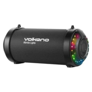 VOLKANO MAMBA LIGHTS SERIES BLUETOOTH SPEAKER WITH RGB LIGHTS AND CARRY STRAP – BLACK