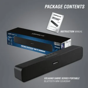 VOLKANO SABRE SERIES PORTABLE MINI SOUNDBAR BLACK