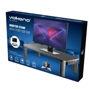 VOLKANO RISER HUB SERIES MONITOR STAND WITH 3 PORT USB HUB
