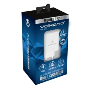 VOLKANO POTENT SERIES 25W P.D. / PPS WALL CHARGER – WHITE