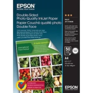 EPSON DOUBLE SIDED PHOTO QUALITY INKJET PAPER A4 50 SHEETS CONSUMABLES