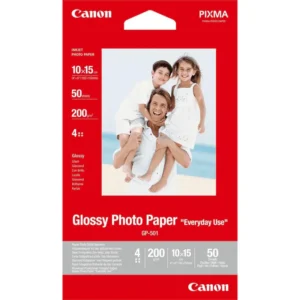 CANON GP-501 EVERYDAY USE GLOSSY  4 X 6 (10 X 15) – 50 SHEETS 200GMS 0.21MM THICK