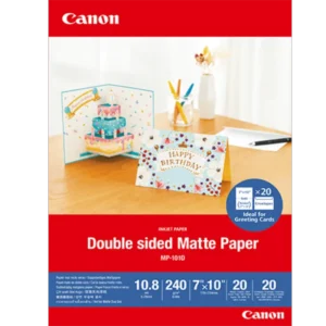 CANON MP-101D  DOUBLE SIDED MATTE PAPER – 178 X 258MM FOLD 20 SHEETS AND 20 ENVELOPES 240GMS